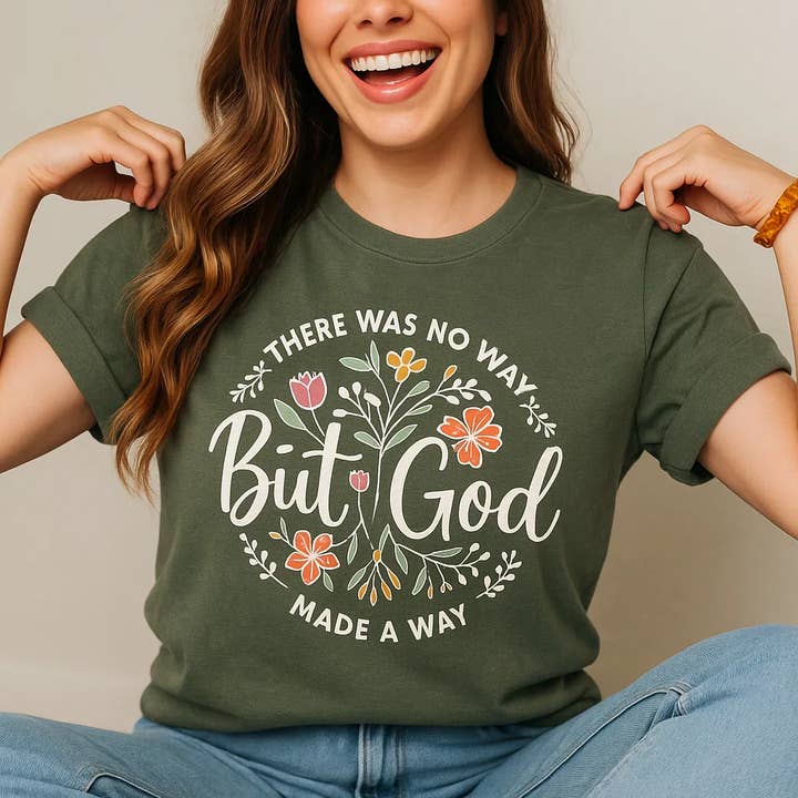 There Was No Way But God T-Shirt, Inspirational Gift for wholesale by Soleinspire