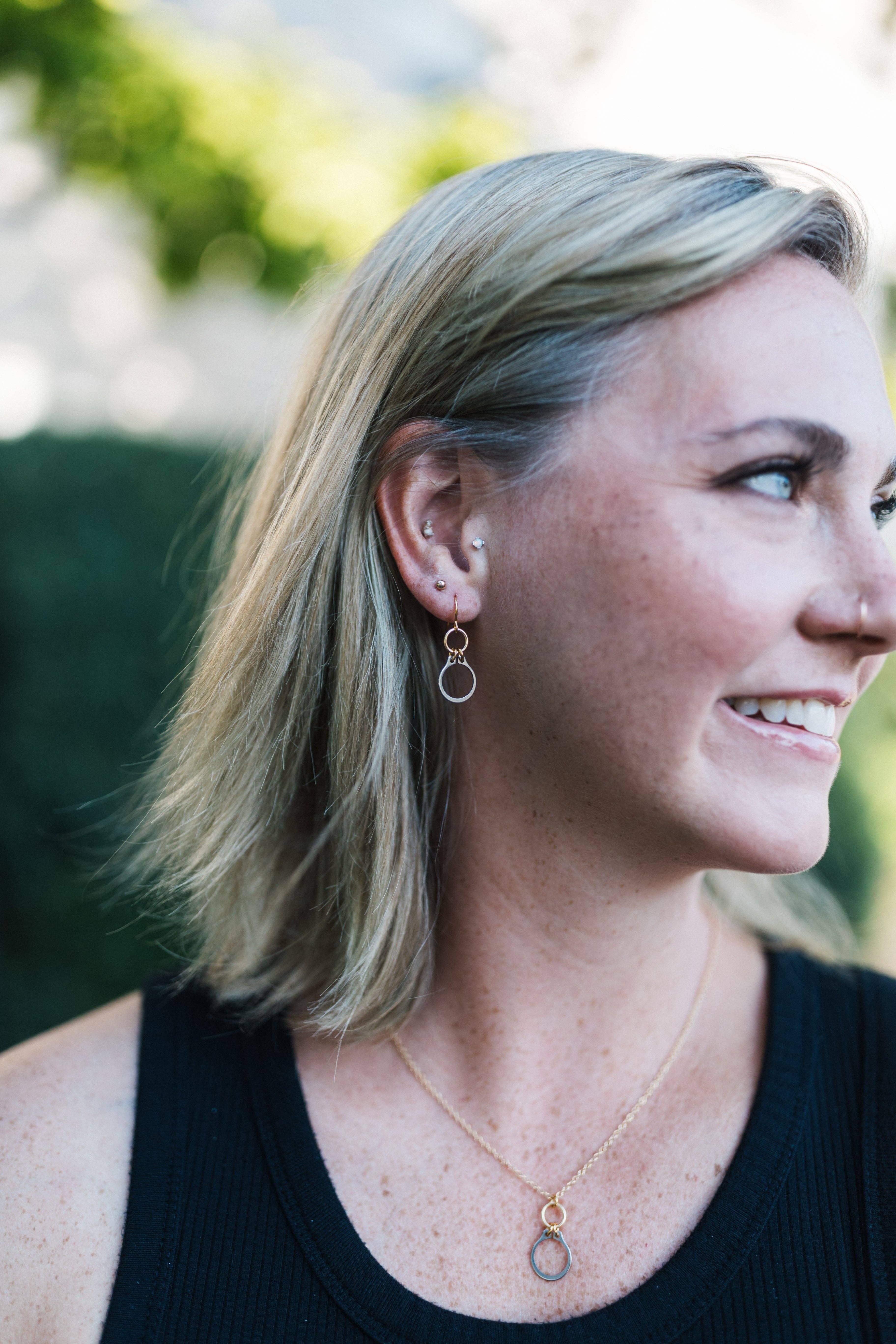 Mend on the Move - Wholesale Dangle Earrings - How Sweet It Is Stainless Steel & Gold Plated Earrings2