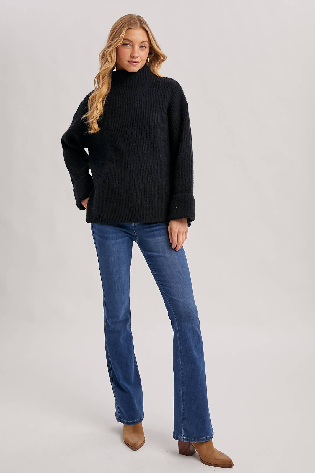 Bluivy - Wholesale Knit Sweater - Women's - FUNNEL NECK OVERSIZED PULLOVER15