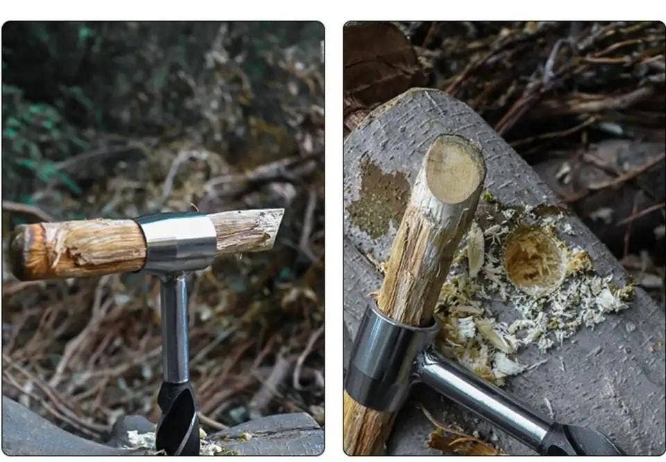 VIGOR - Vendita all'ingrosso Strumento multifunzione - Set da 10 punte multifunzione per sopravvivenza con trapano a mano Scotch Eye in acciaio per bushcraft6
