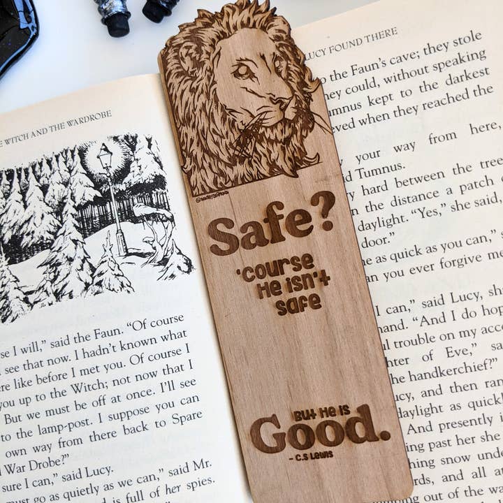 Emberglow Gaming - Wholesale Bookmark - Is Aslan Safe? - Narnia Inspired Wooden Bookmark