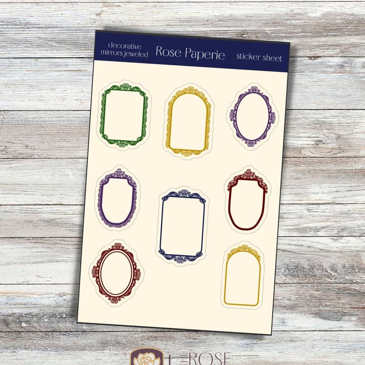 Dekorativa speglar Jeweled Sticker Sheet för wholesale av Rose Paperie
