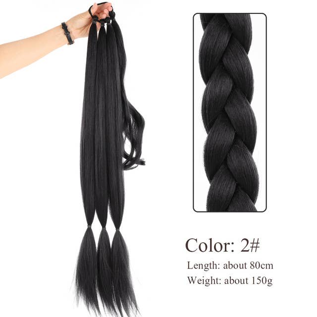 AK Brand – wholesale Hair extensions – Long Braided Synthetic Ponytail Extension with Natural Shine0