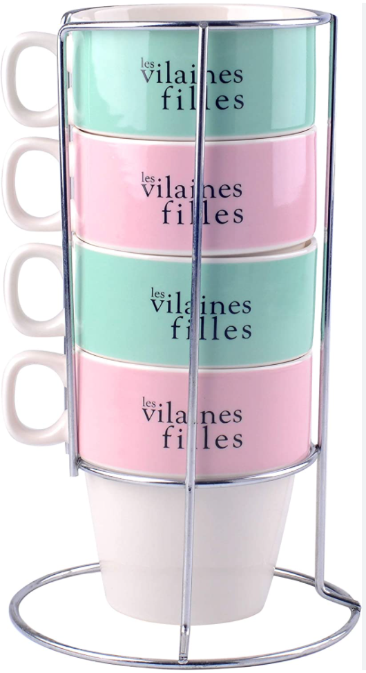 Les Vilaines Filles - Wholesale Coffee/Tea Cup - Set of 4 cups with stand2