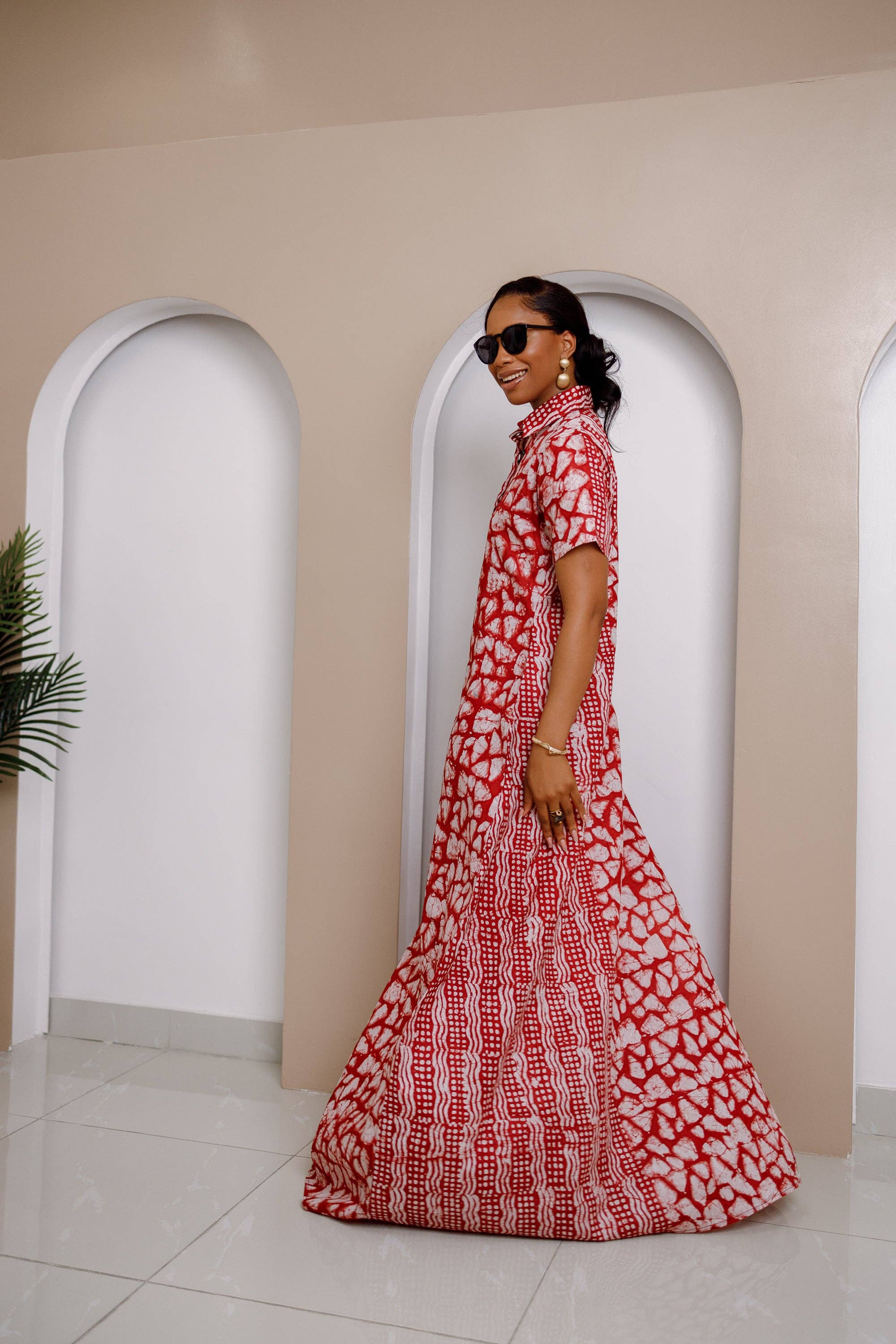 DUA MENKA - Wholesale Kaftan - Women's - Odiegwu Adire Maxi Kaftan Dress - Final Sale2