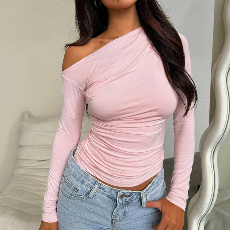 safistyle - Wholesale Knit Top - Women's - Off-Shoulder Slim Long Sleeve Top for Women5