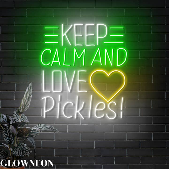 Keep Calm And Love Pickles Ledskylt, Pickleball Club Decor för wholesale av Glow Neon