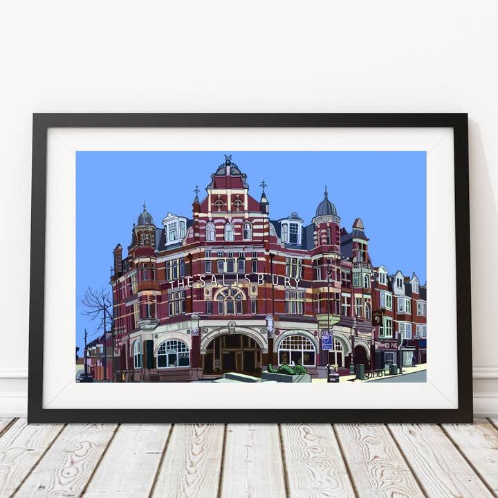 The Salisbury, Harringay, North London Illustration Print for wholesale by Tomartacus