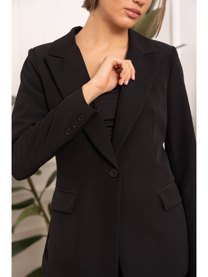 Attentif Paris - Vendita all'ingrosso Giacca elegante - Donna - Giacca aderente con bottone singolo, semplice - Collezione Timeless82