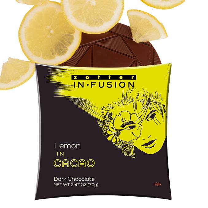 Lemon in Cacao (In•Fusion) for wholesale by Zotter Chocolates
