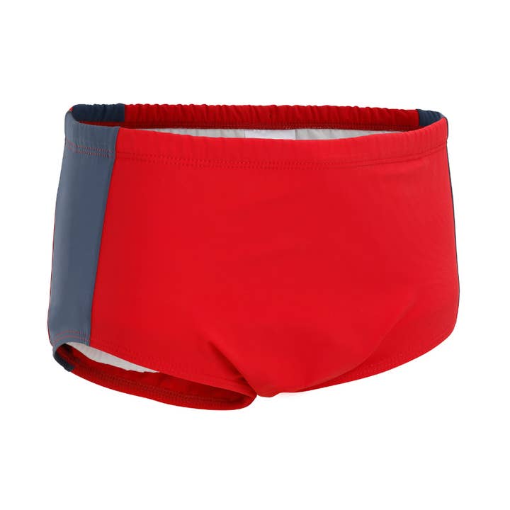 Kes-Vir Jungen Badehose in Rot/Schiefer für den Großhandel von Kes-Vir Swimwear