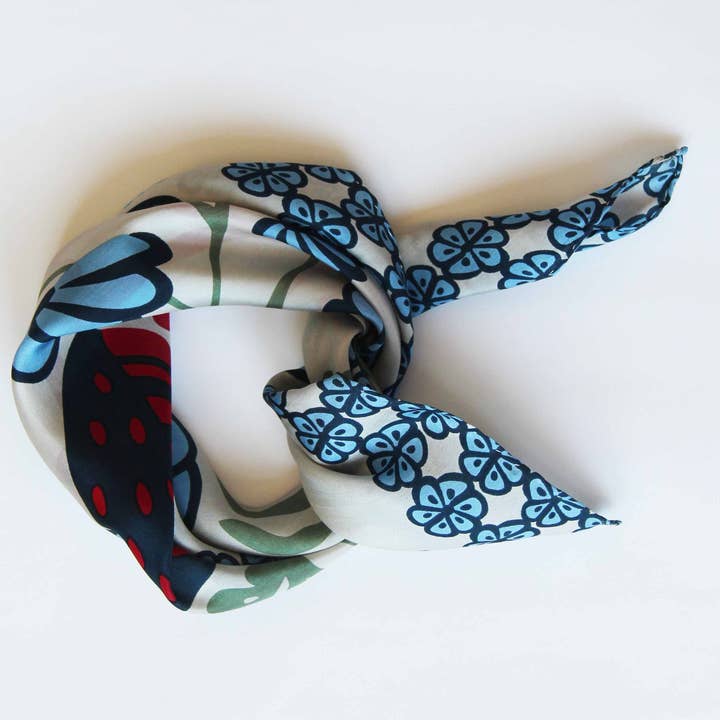 Les Belles Vagabondes - Wholesale Head Scarf - Women's - Mini Alice Blue Blue1