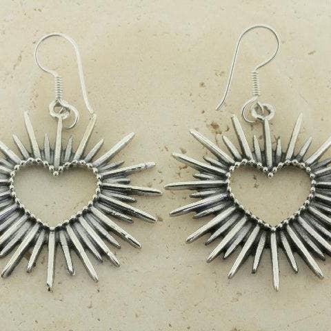 Makers & Providers - Wholesale Dangle earrings - Spikey Beaded Heart Earring1