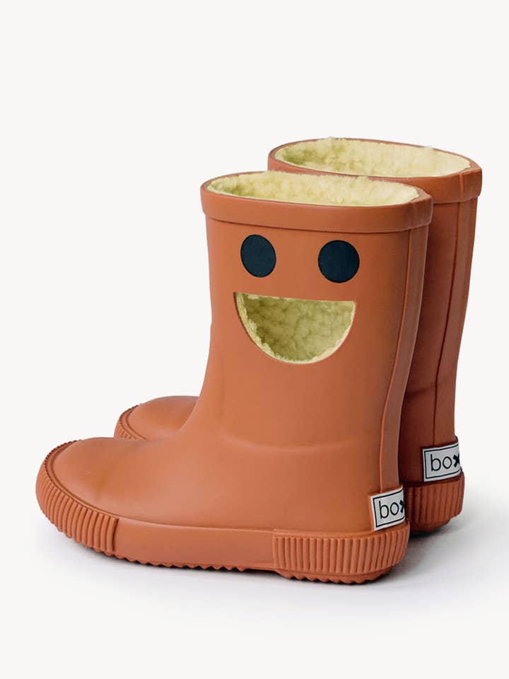 BOXBO - Wholesale Rain Boots - Kids - WISTITI Kids Rain Boots, Thermal, Eco Rubber -Brown