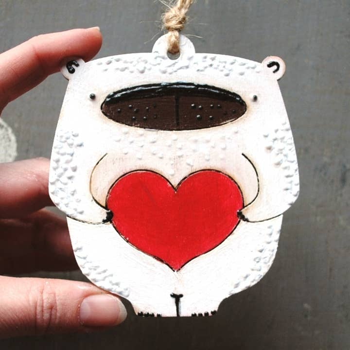 *Weißer Bär, Eisbär-Ornament, Tiertotem für den Großhandel von HandyHappy