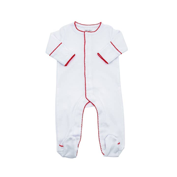 Southern Proper Blanks - Vente Barboteuse – bébé - Chaussons bébés classiques avec bordure picot1