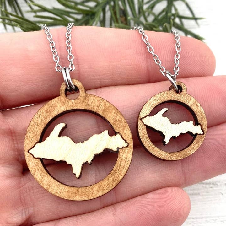 UP Wooden Cutout Pendant Large or petite size for wholesale by Be Inspired UP