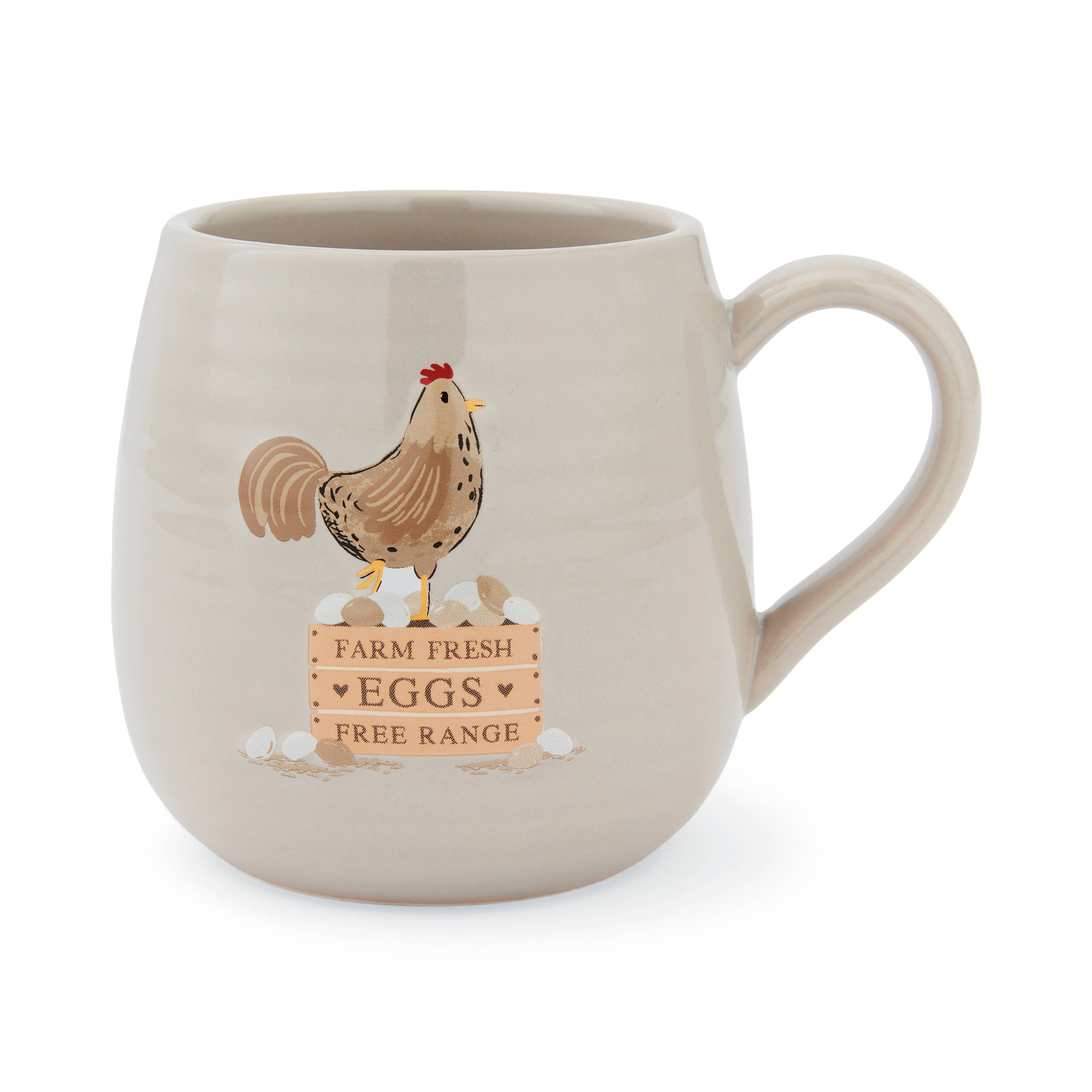 Beige Belly Mug - Farm Fresh Eggs Hen House Lane for wholesale on Faire2