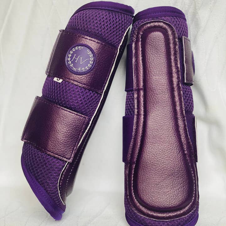 HV Collections - Wholesale Horseback Riding Gear - Brushing Boots with Silver Embelishments (set of 2)1