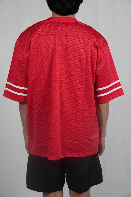 Lime Tree Clothing Inc. - Wholesale T-shirt – men's - Men’s Heavyweight Mesh Football Jersey w/ Stripe XS-2XL25