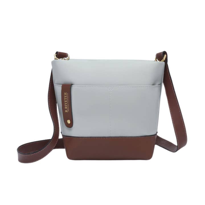 Betsy | Slate Nylon + Brown Leather and other Purchase Wholesale bag grey slate. Free Returns & Net 60 Terms on Faire trending on Faire.