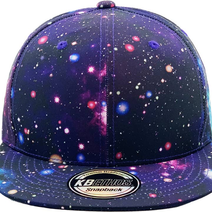 KBETHOS - Wholesale Flat Brim Cap - Unisex - Galaxy Snapback26