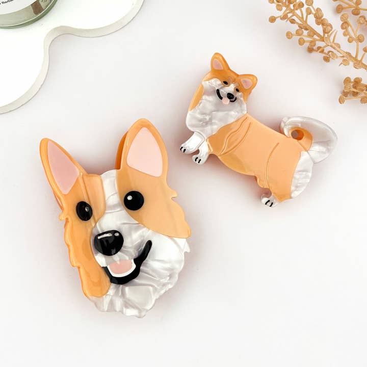 Cute Corgi Dog Hair Clip Acetate Animal Claw Clip and other Purchase Wholesale corgi. Free Returns & Net 60 Terms on Faire trending on Faire.