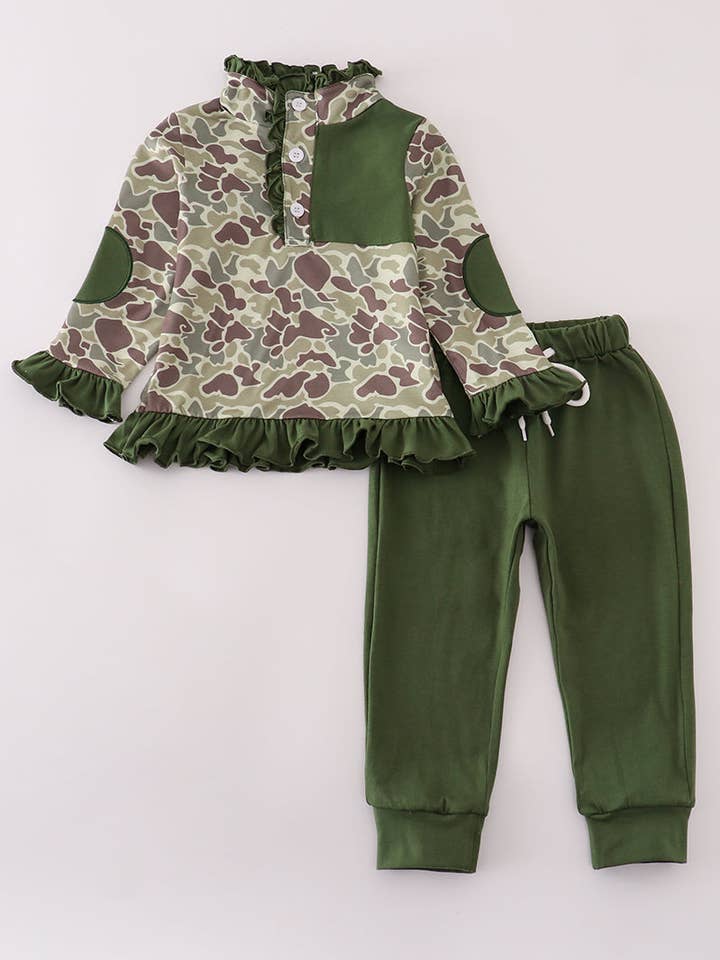 Tarnmuster-Rüschenset mit Hose für den Großhandel von Mom & Co.