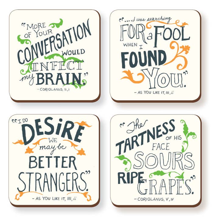 Shakespeare Jabs & Insults onderzetterset voor wholesale door Nelson Line