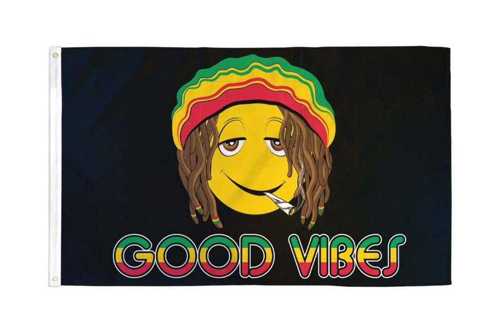 Flags Importer - Vendita all'ingrosso Bandiere - Bandiera Happy Face (Good Vibes) 3x5ft Poliestere0
