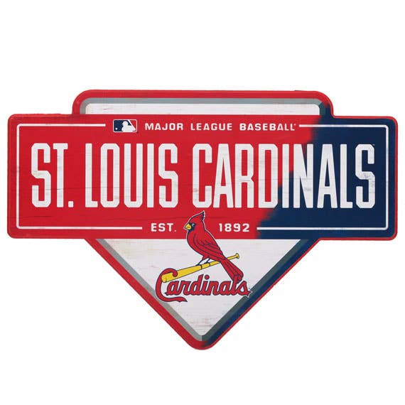 St. Louis Cardinals Home Plate Wood Wall Decor for wholesale by Open Road Brands, LLC