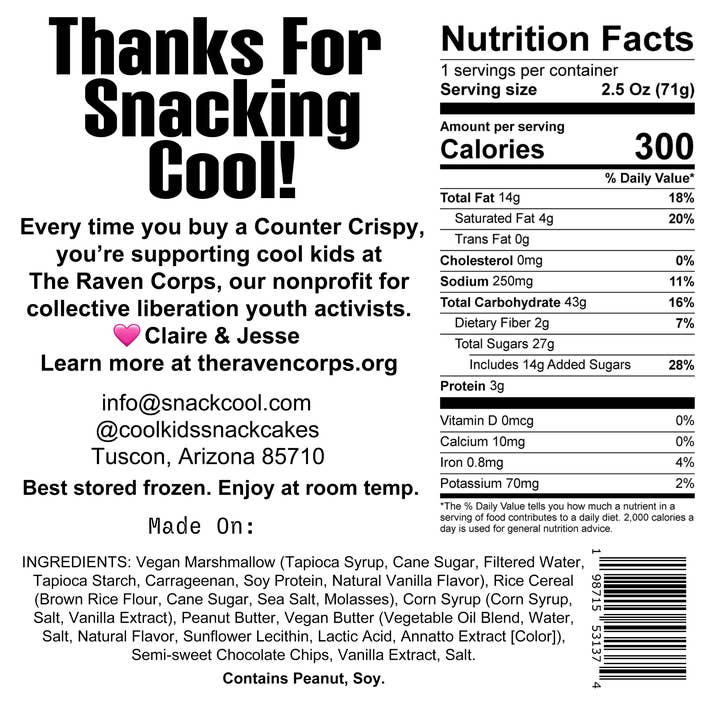 Cool Kids Snack Cakes - Wholesale Snack Bar - Peanut Butta Cup 8-Pack