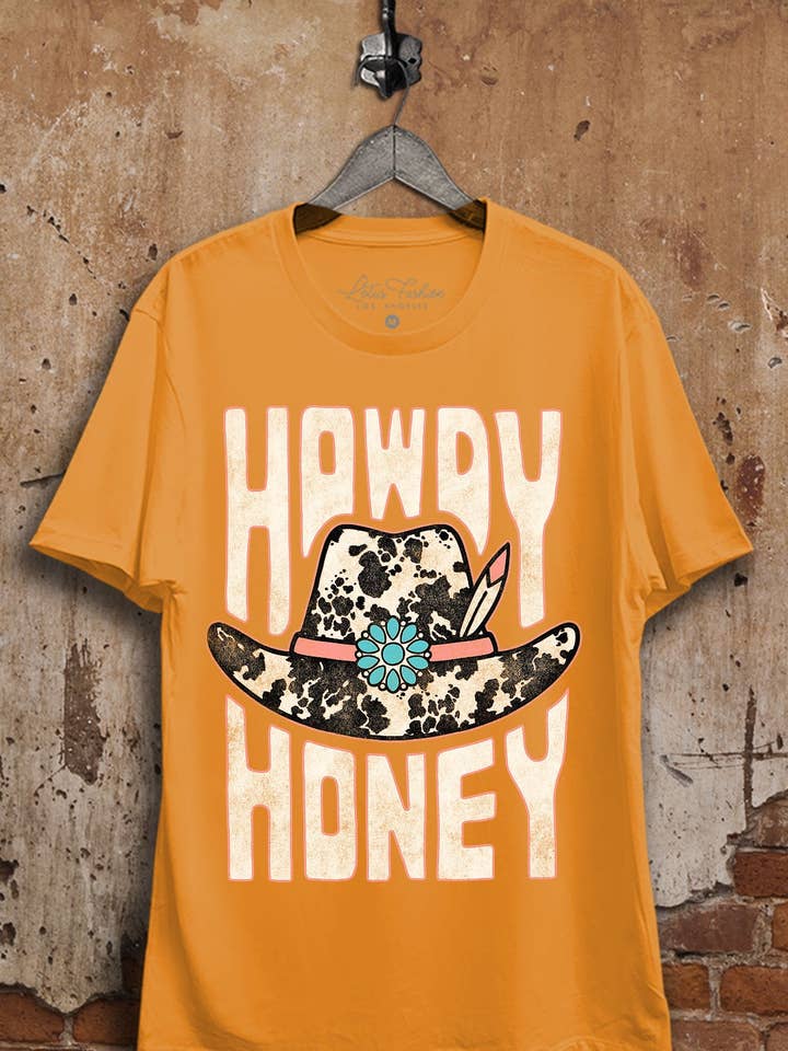 Lotus Fashion Collection - Wholesale Screen Printed T-Shirt - Women's - Howdy Honey Graphic Top2