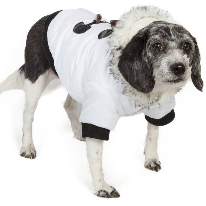 Aspen Winter-White Fashion Pet Parka Coat for wholesale by Pet Life