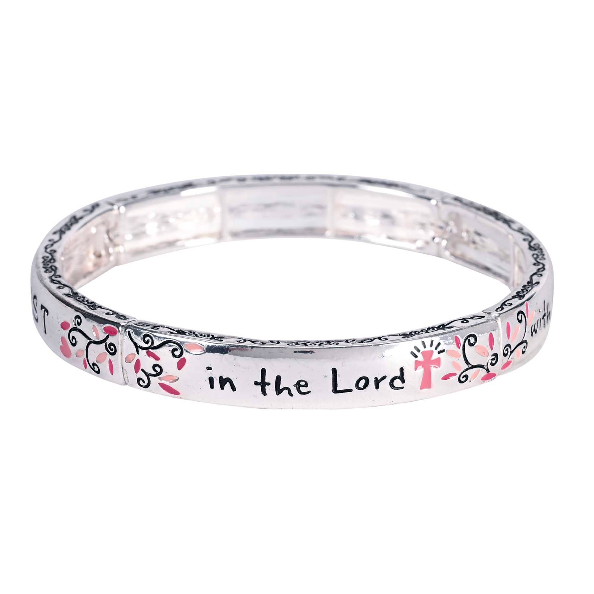 Dicksons - Wholesale Bangle Bracelet - Stretch Bracelet Proverbs 3:5 Floral1
