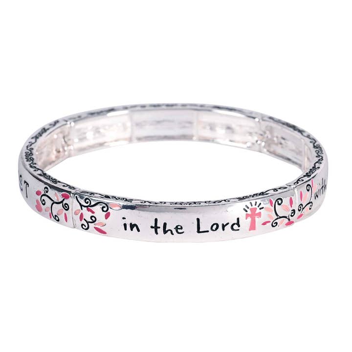 Dicksons - Wholesale Bangle Bracelet - Stretch Bracelet Proverbs 3:5 Floral1