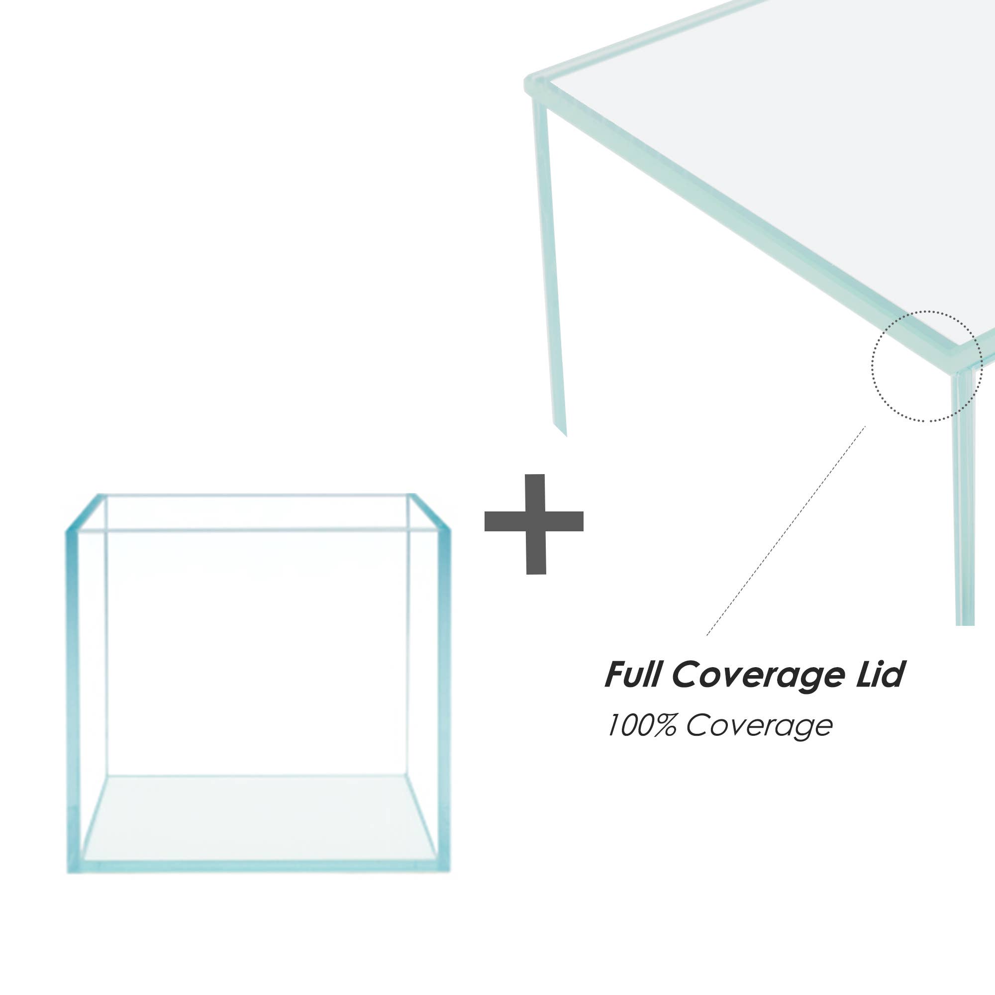 HIRO AQUATICS - Wholesale Terrarium - 2 Gallon Nano hoog, randloos glazen aquarium met dekselopties7