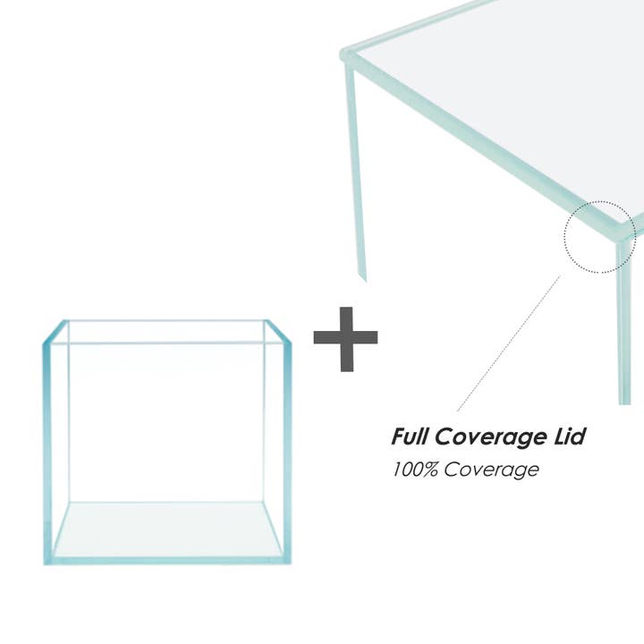 HIRO AQUATICS - Wholesale Terrarium - 7 Gallon Nano Tall Rimless Glass Aquarium, w/ Lids Options7