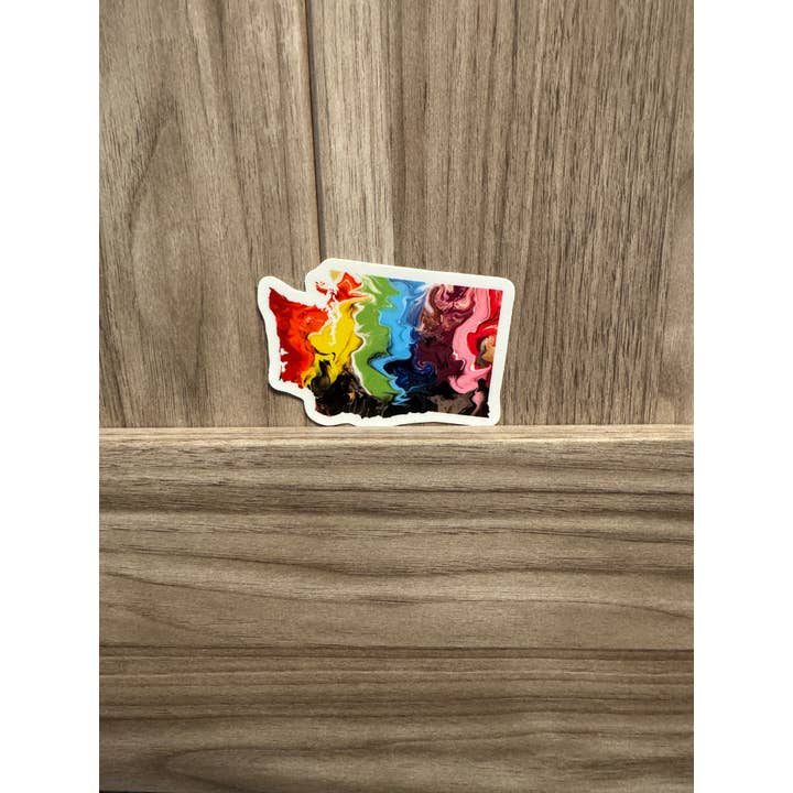 AbstractbyRabrams - Wholesale Sticker - LGBTQ Washington State Sticker Non Binary Pride Trans Pride5