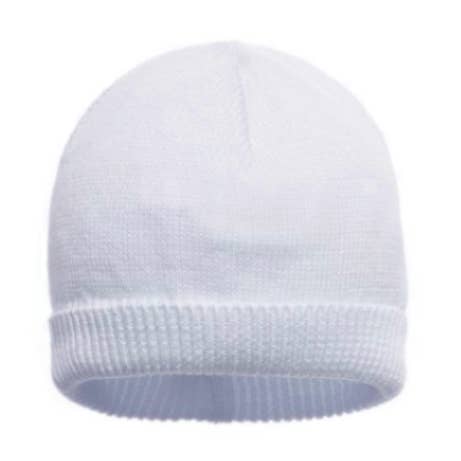 Minutus - Wholesale Newborn/knit hat – Baby - White Tricot Baby Hat 100% Cotton0