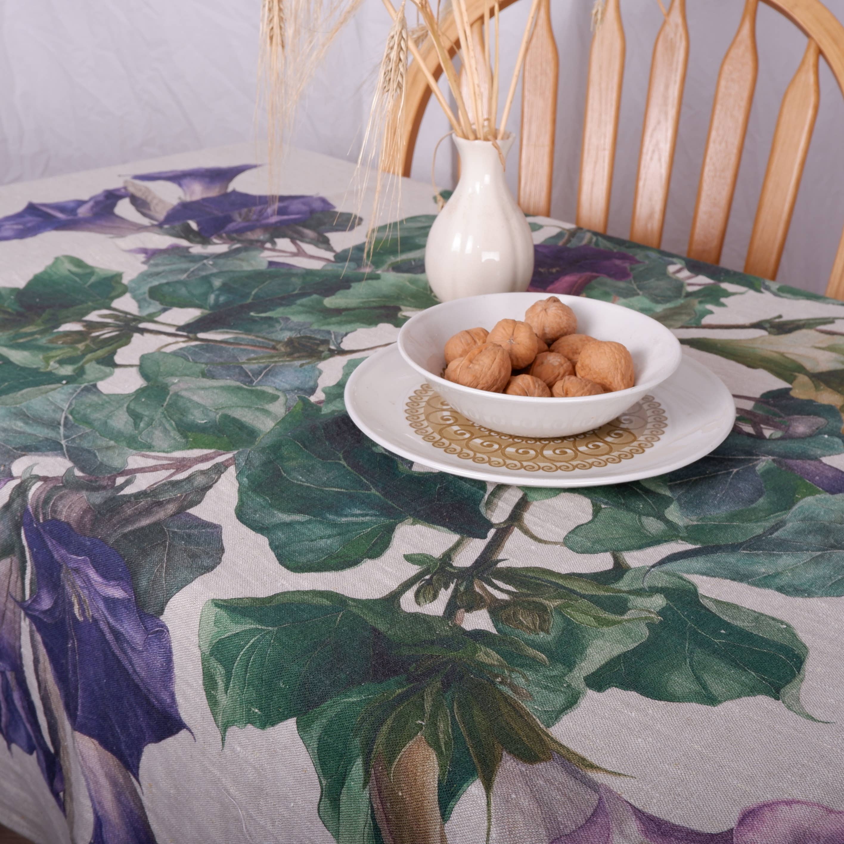 NorraVilla - Vendita all'ingrosso Tovaglie - Tovaglia 100% Lino Fiori di Datura - Prodotto in Europa3