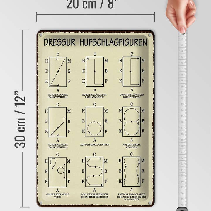 Femer - Wholesale Sign - Tin Sign 20x30cm Dressage Hoof Strikes Horse Dressage Rider4