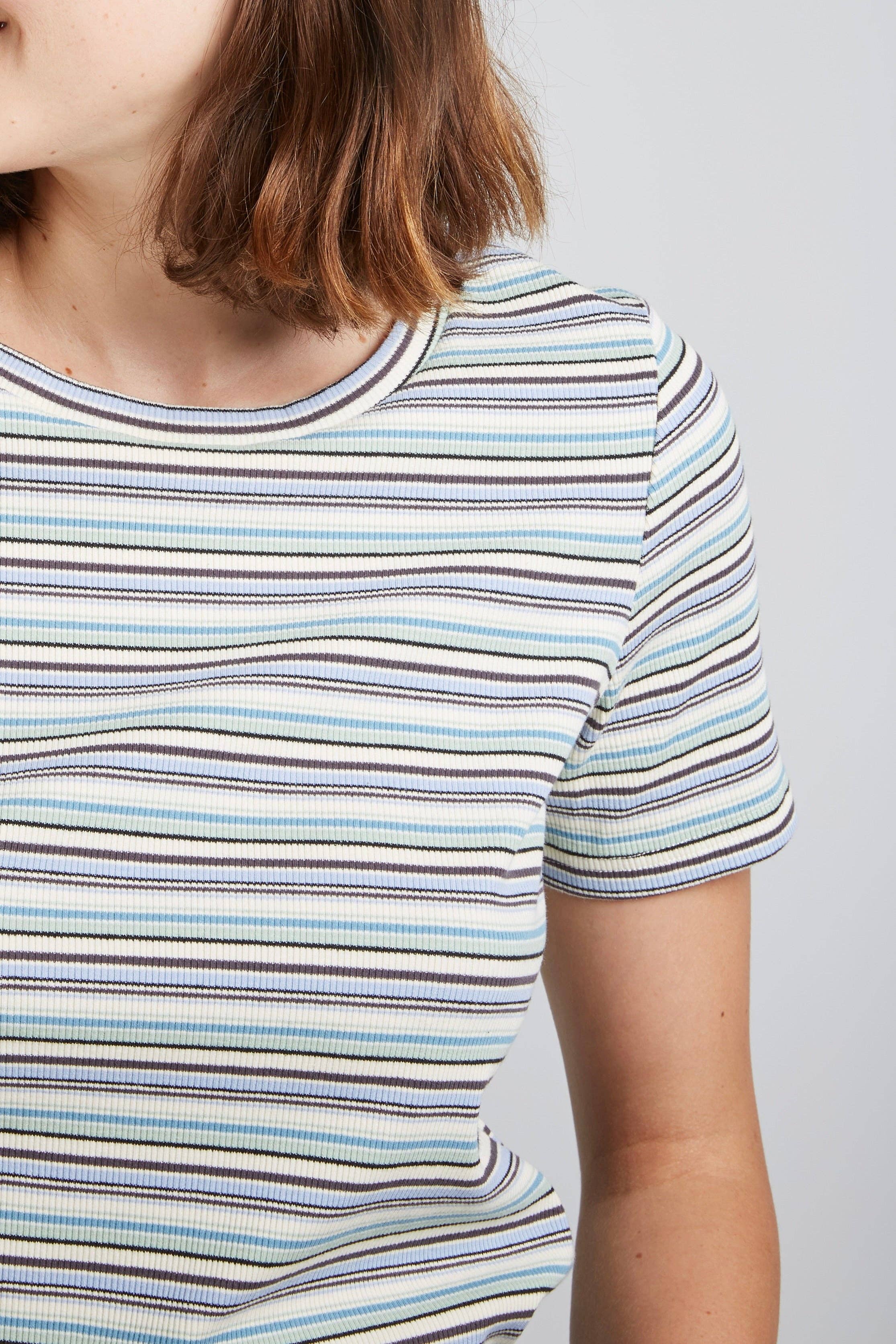 Andy & Lucy – wholesale T-shirt – women's – THEO - Pastel striped T-shirt6