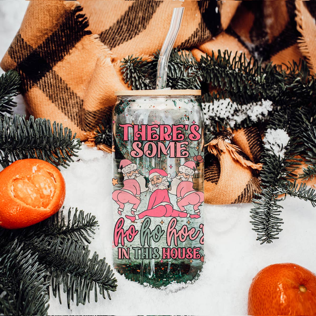 Gia Roma - Wholesale Drinking Glass/Cup - Vintage Christmas Glass Cups with Straw, Kitchen Decoration8