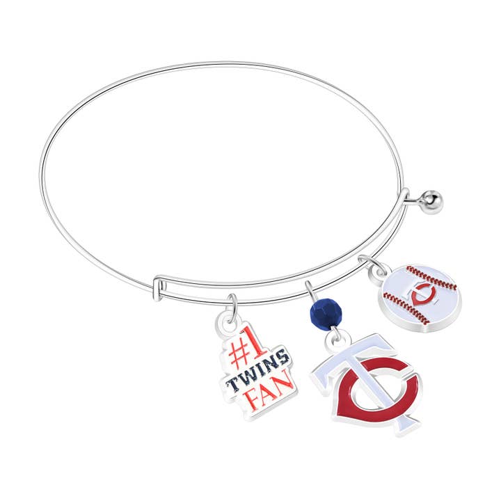 MLB Minnesota tvillingar tre Charm Logo armband för wholesale av Simran International