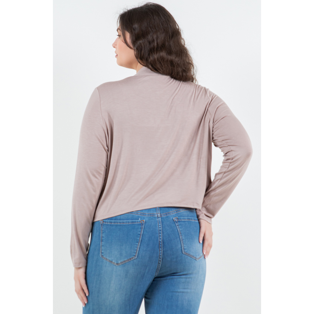 Azules Clothing – Großhandel Strickjacke – Damen – Langärmelige Strickjacke in Übergröße mit kurzem Schnitt4