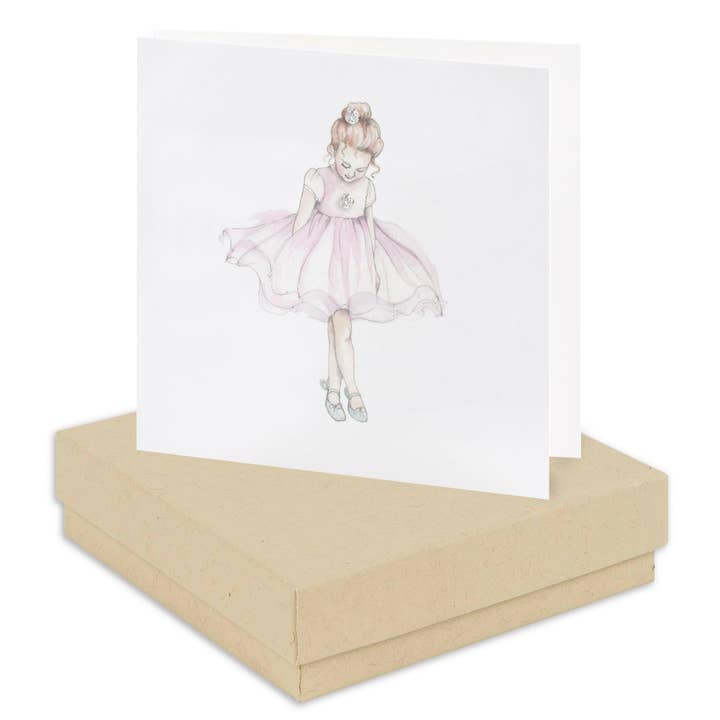 Silver Studs - Crystal Silver Earrings - Ballet Card for wholesale by Crumble & Core
