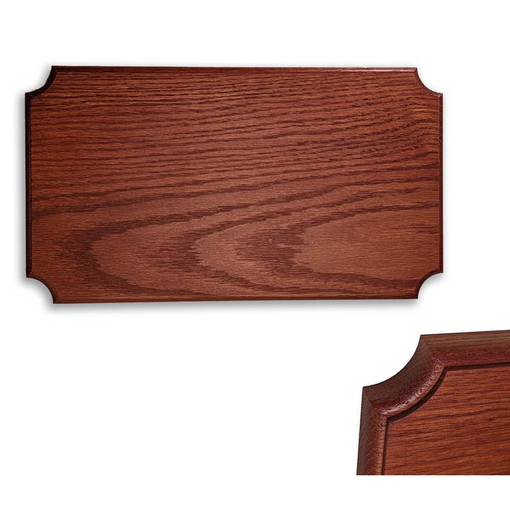 14x7.88 inch, Bombay Mahogany Stain, blank oak Plaque , Flush mounted for wholesale by Wild Woodworker