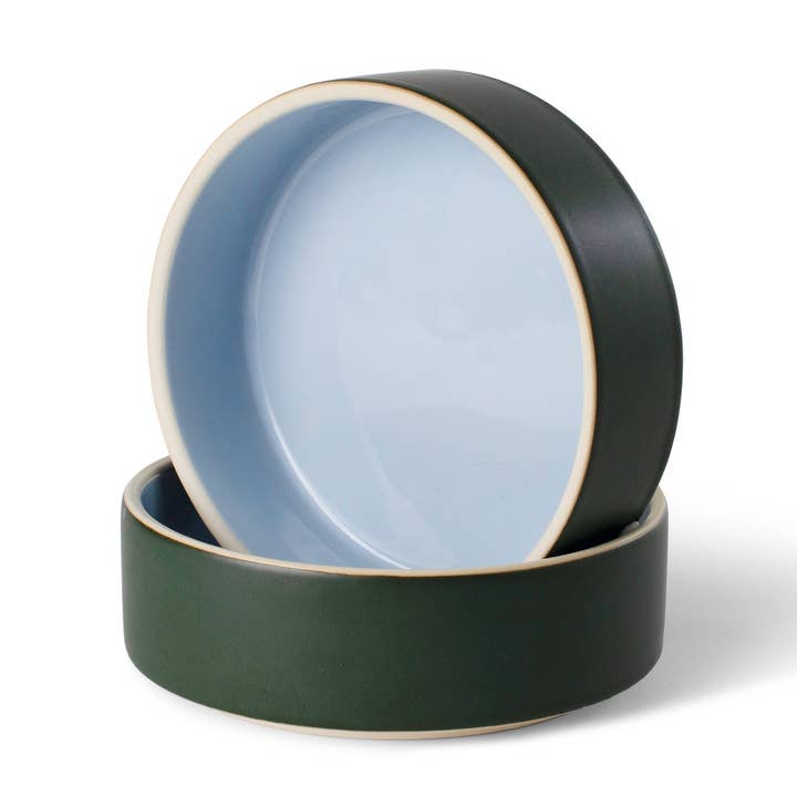 SMALL MINIMAL STONEWARE PET BOWL MINIMAL FOREST for wholesale by Petshop by Fringe Studio