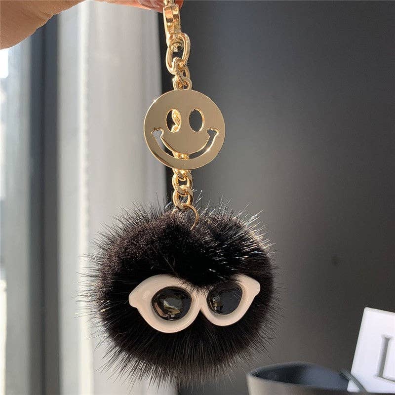 FurDecoration – wholesale Keychain – Women's – Fluffy Mink Fur Ball Keychain Bag Charm7